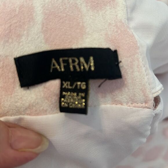 AFRM szXL pink & white leopard print maxi dress w/cutout side & lace up back GUC - Picture 8 of 16